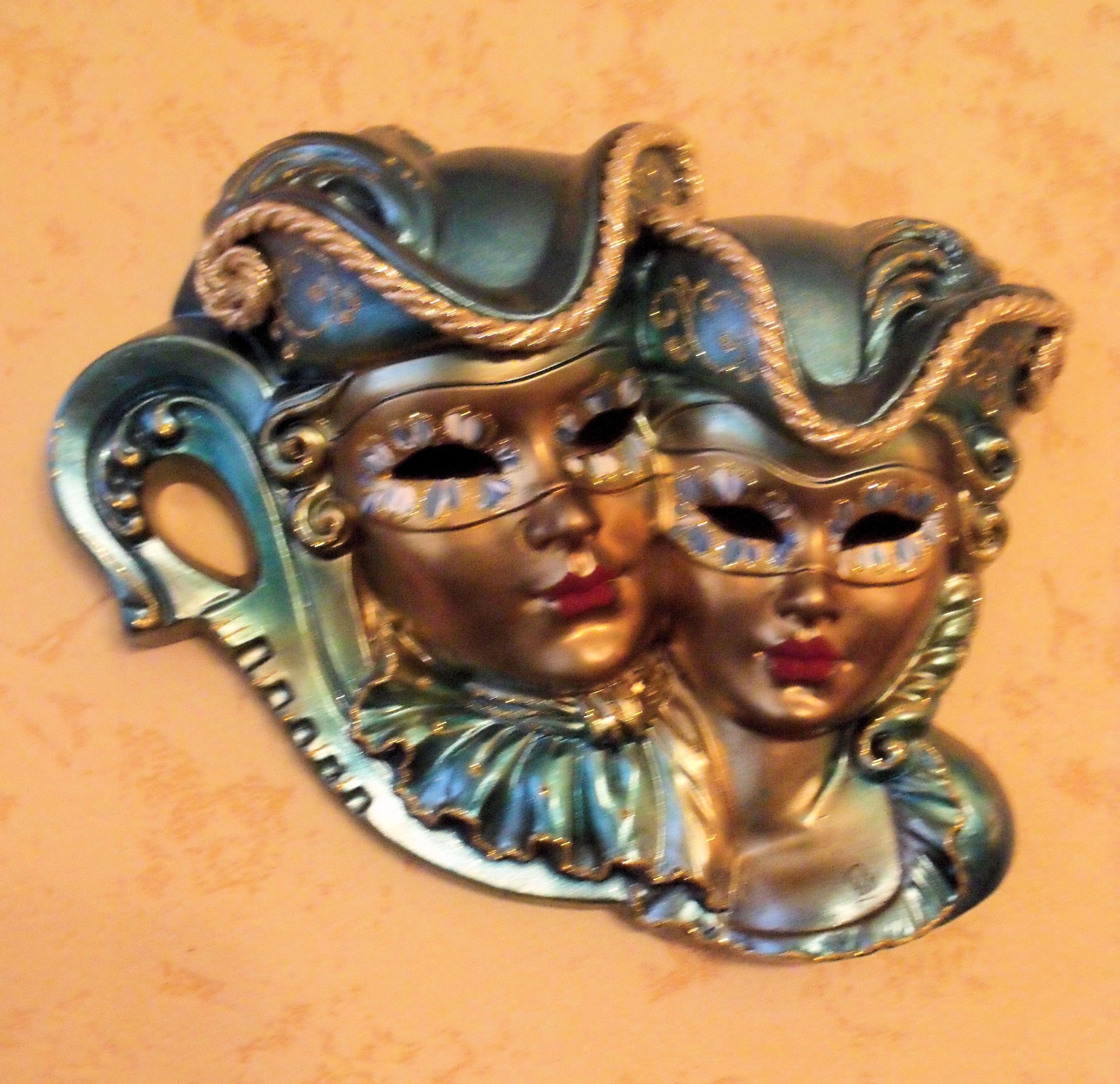 Masque Vénitien Suspendre - Porcelaine Et Tissu - ART DECO